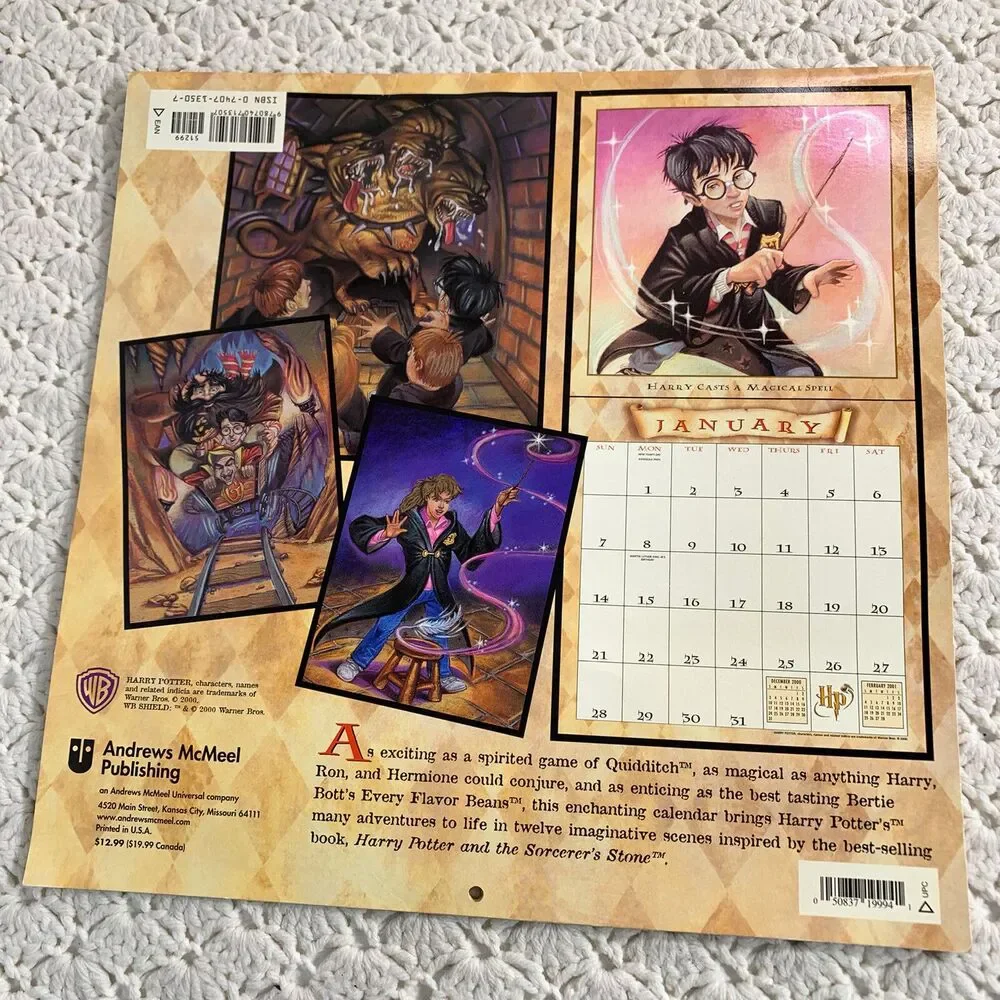 Lot 2 Vintage Harry Potter calendar 2001 Hogwarts Gryffindor 2002 Philosophers